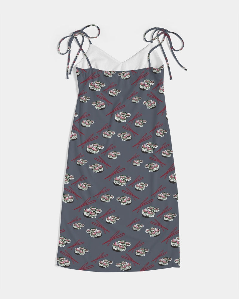 Sushi Pattern Women's Tie Strap Split Dress