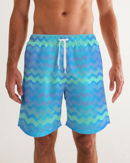 Mermaid Stripes Men's Swim Trunk