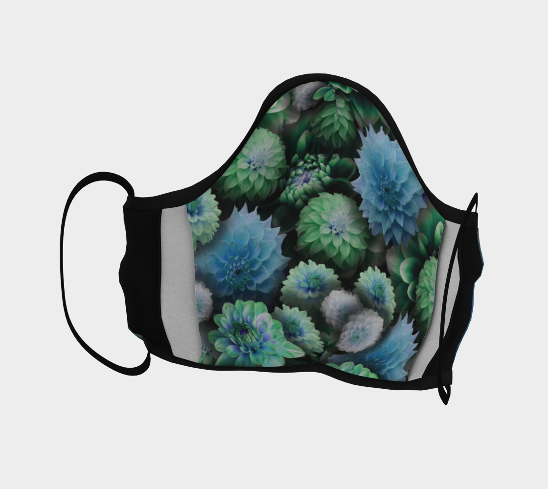 Blue Green Dahlias Face Mask