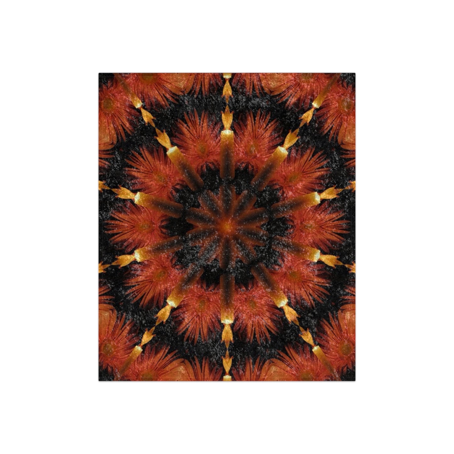 Candle Flower Kaleidoscope Crushed Velvet Blanket