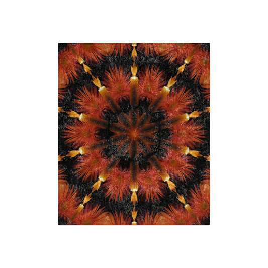 Candle Flower Kaleidoscope Crushed Velvet Blanket
