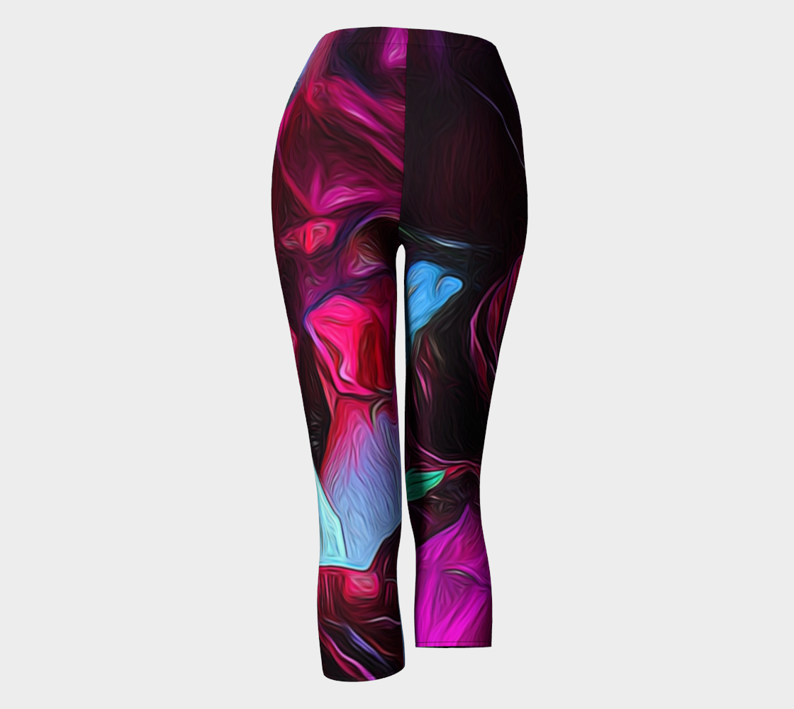 Red and White Roses Capris