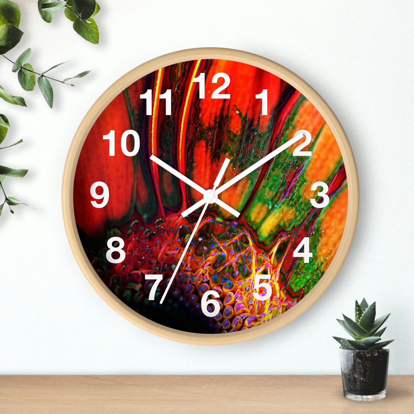 Orange Daisy Wall Clock