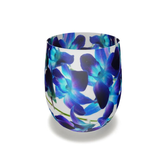 Purple Orchids Water Glass