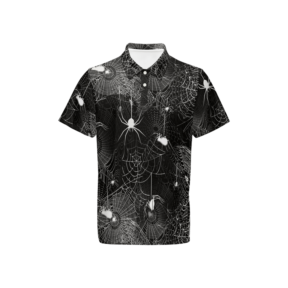 Spider Webs Men’s Classic Fit Short-Sleeve Polo Shirt-Heavyweight 225g