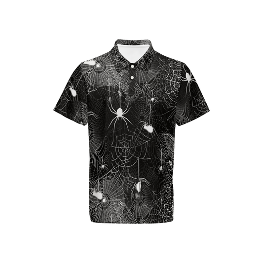 Spider Webs Men’s Classic Fit Short-Sleeve Polo Shirt-Heavyweight 225g