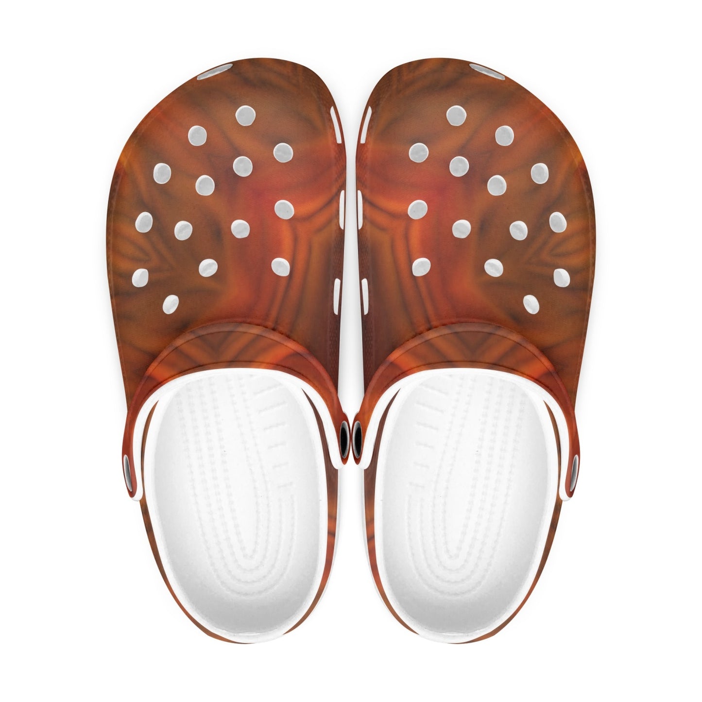 Soft orange Kaleidoscope 413. All Over Printed Clogs