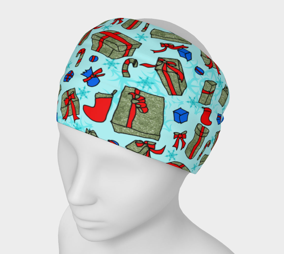 Green Presents on Blue Headband