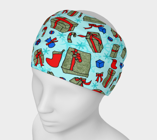 Green Presents on Blue Headband