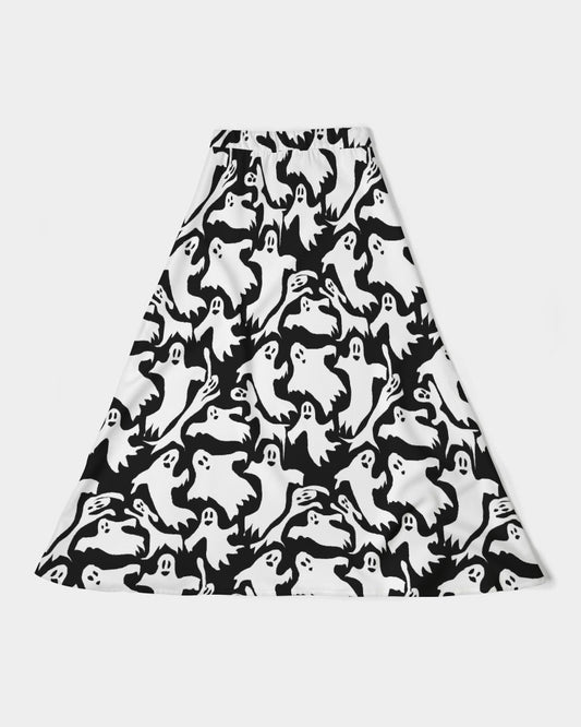 Ghosts Pattern Women's A-Line Midi Skirt