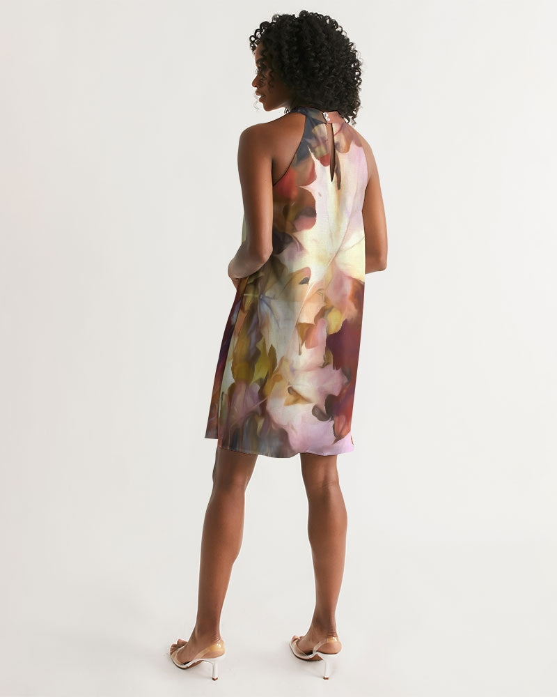 Fall Leaves Bright Women's Halter Dress