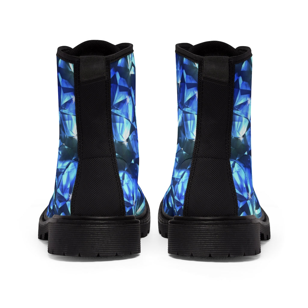 Blue Crystal Women's Canvas Boots