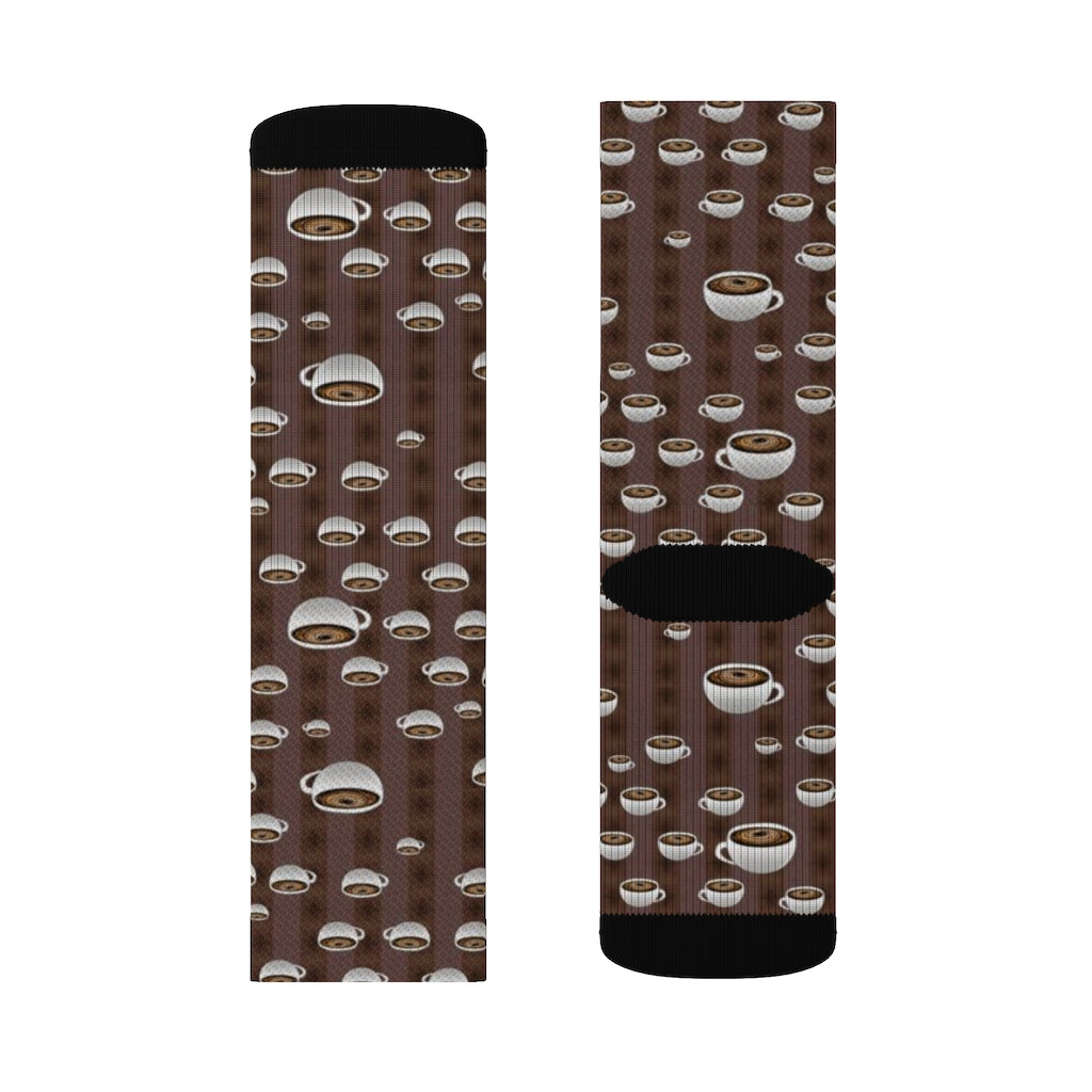 Coffee With Coffee Stripes Sublimation Socks