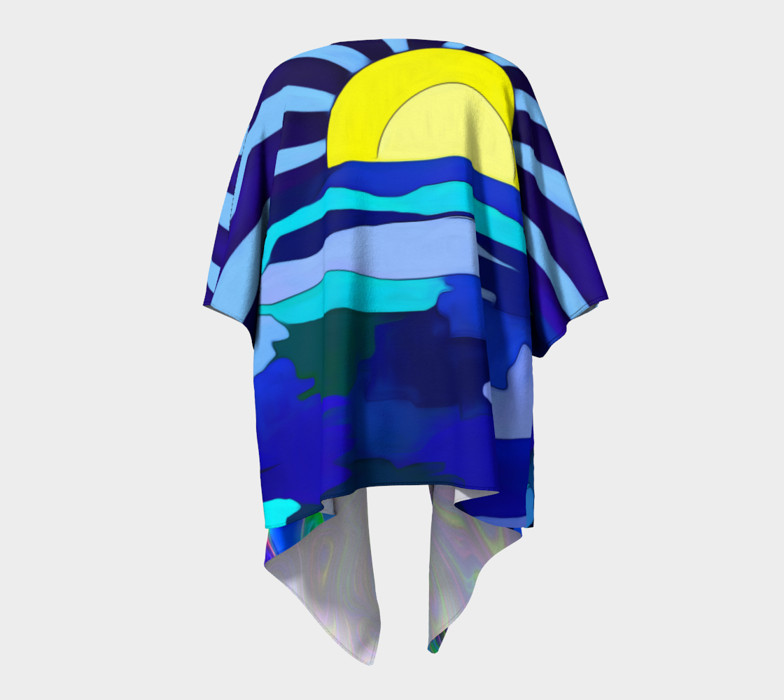 Sunset On The Lake Draped Kimono