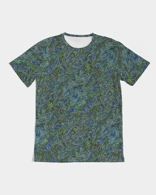 Blue Green Liquid Marbling Men's Tee