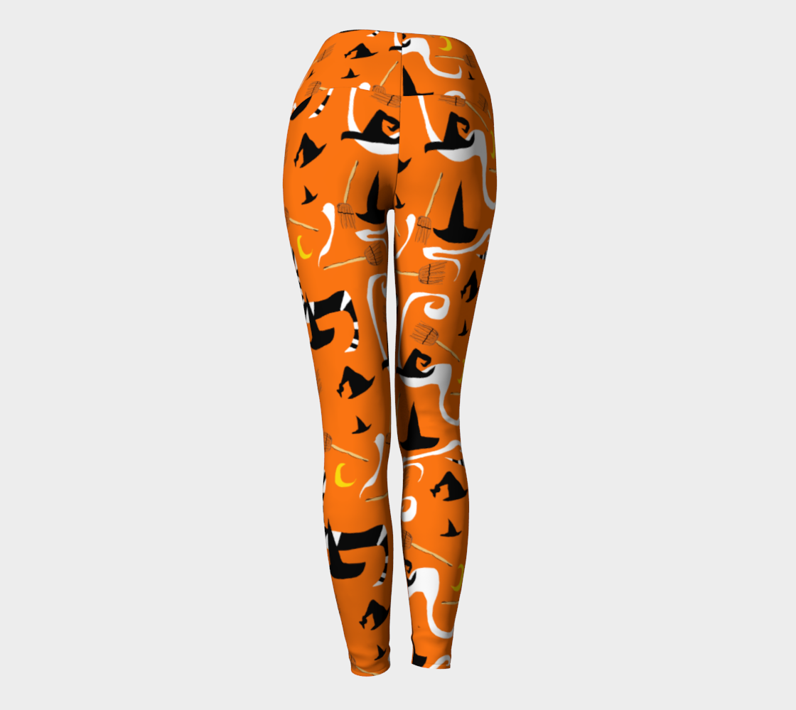 Witches Hats and Brooms Yoga Leggings