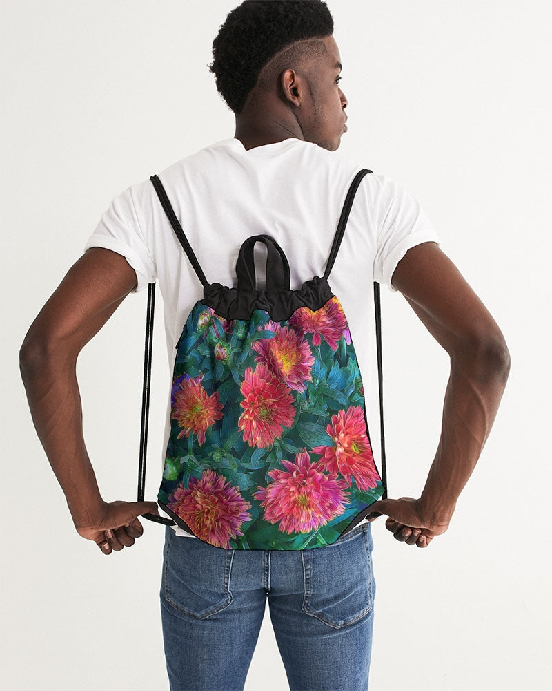 Warm Fall Mums Canvas Drawstring Bag