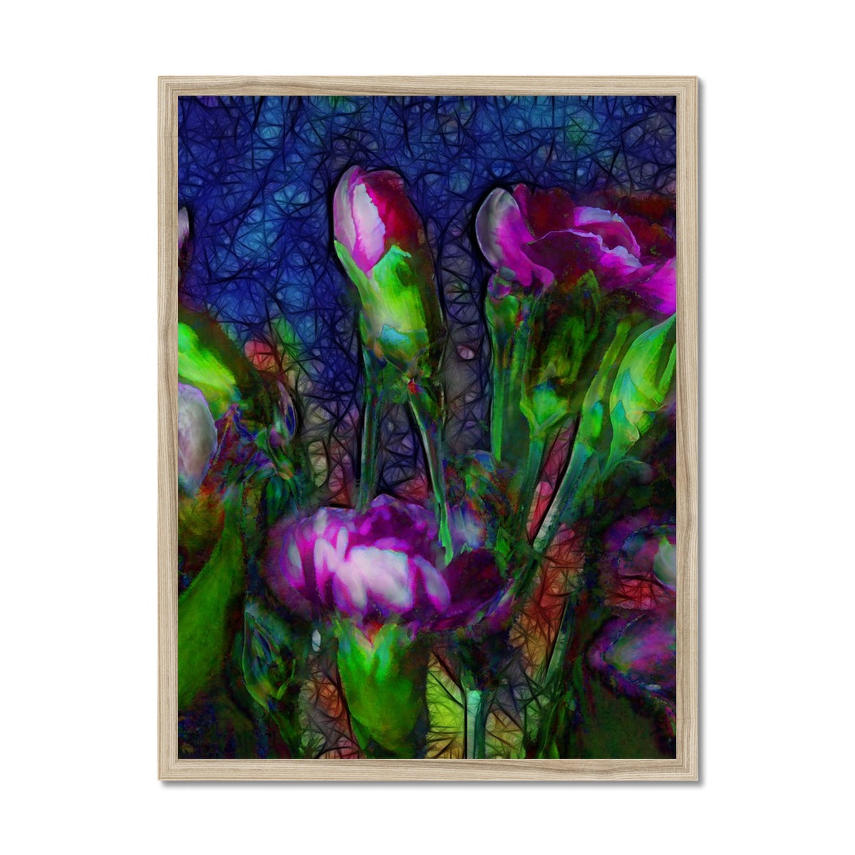 Abstract Pink Carnations Framed Print