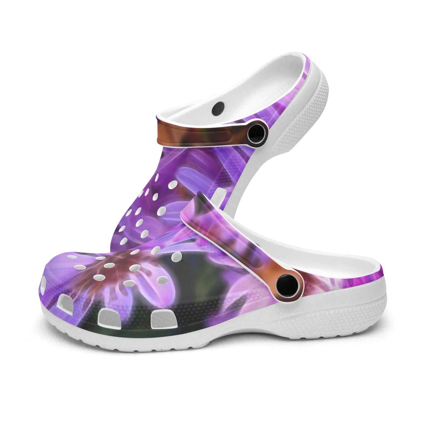 Pink Garden Flowers 413. All Over Printed Clogs