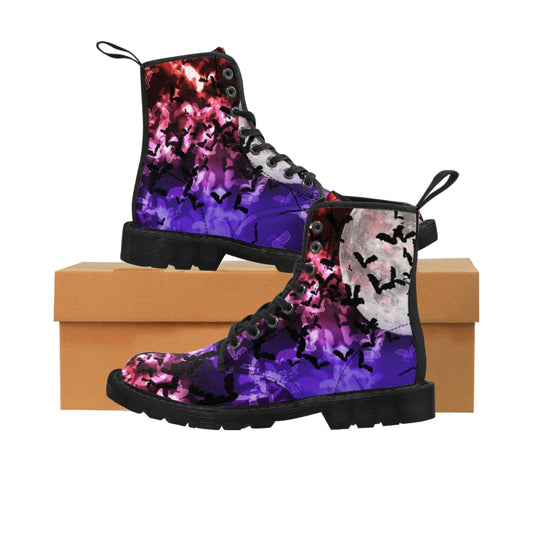 Bokeh Light Bats Women's Canvas Boots