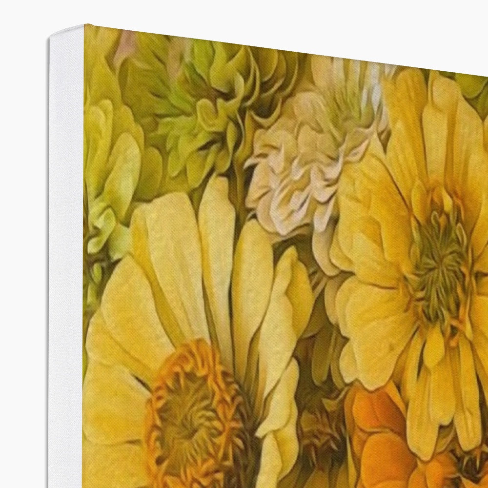 Yellow Zinnias Canvas