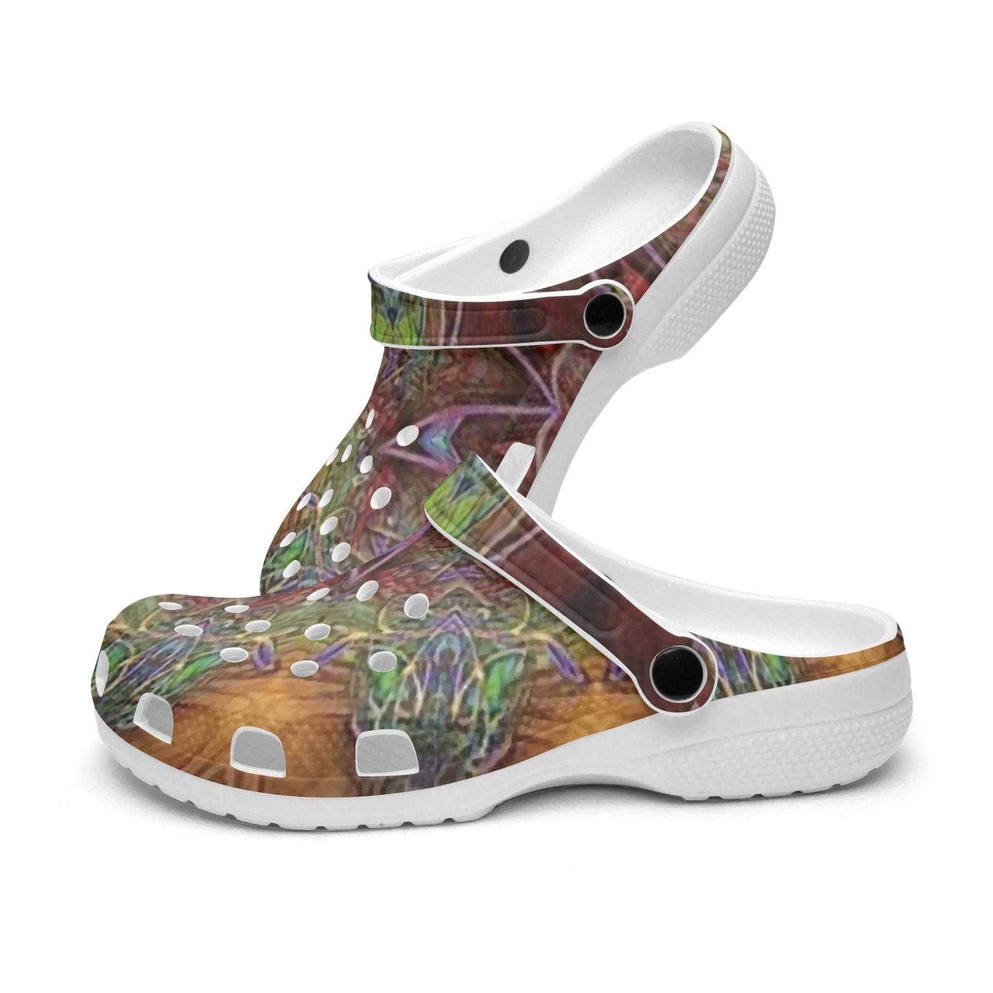 Earthy Kaleidoscope 413. All Over Printed Clogs