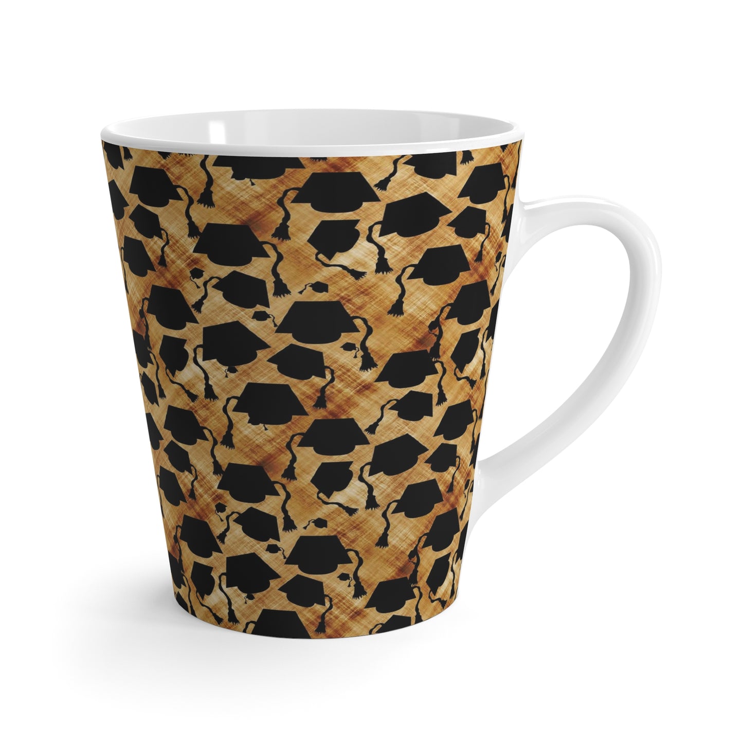 Graduation Hats Pattern Latte Mug