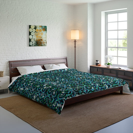 Blue Ice Sparkle Swirl Comforter