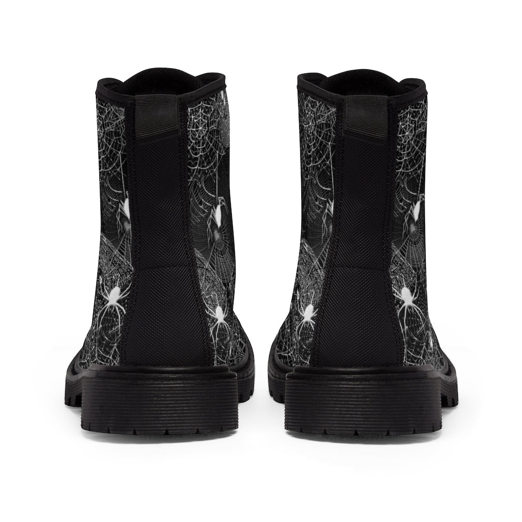Spider Webs Women's Canvas Boots