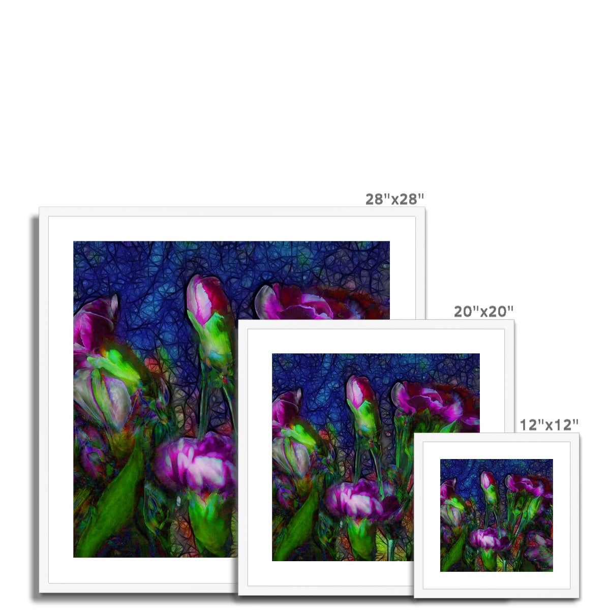 Abstract Pink Carnations Framed & Mounted Print