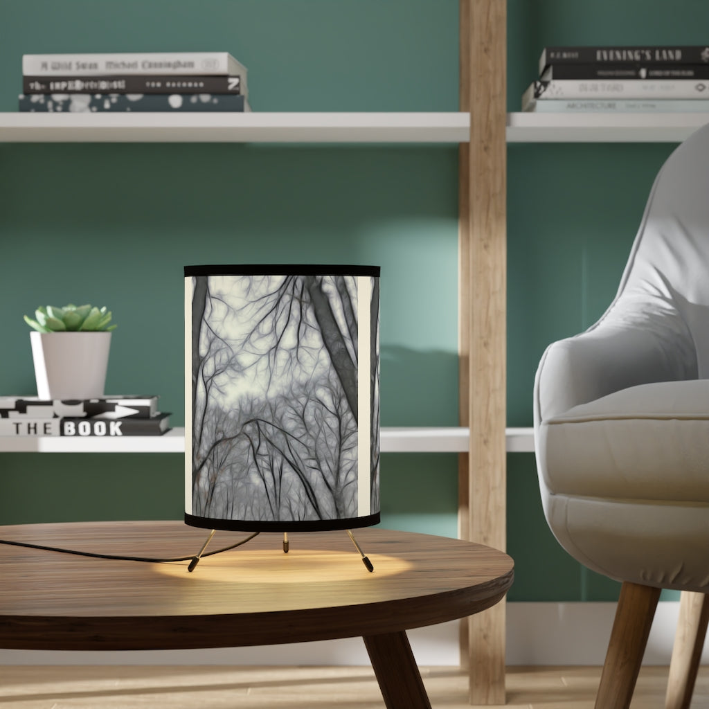 Calm Winter Tripod Lamp with High-Res Printed Shade, US\CA plug