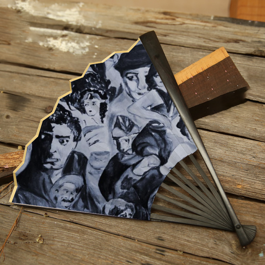 Silents Double-side Custom Spun Silk Fan Retro Hand-held Folding Fan