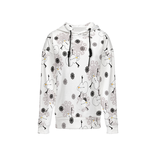 Snowman Pattern Women’s Relaxed Fit Hoodie