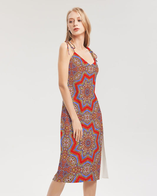 Medieval Kaleidoscope Women's Tie Strap Split Dress