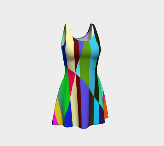 Stripes Interrupted Flare Dress