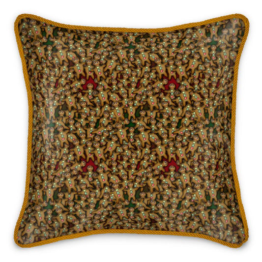 Gingerbread Cookie Silk Cushion