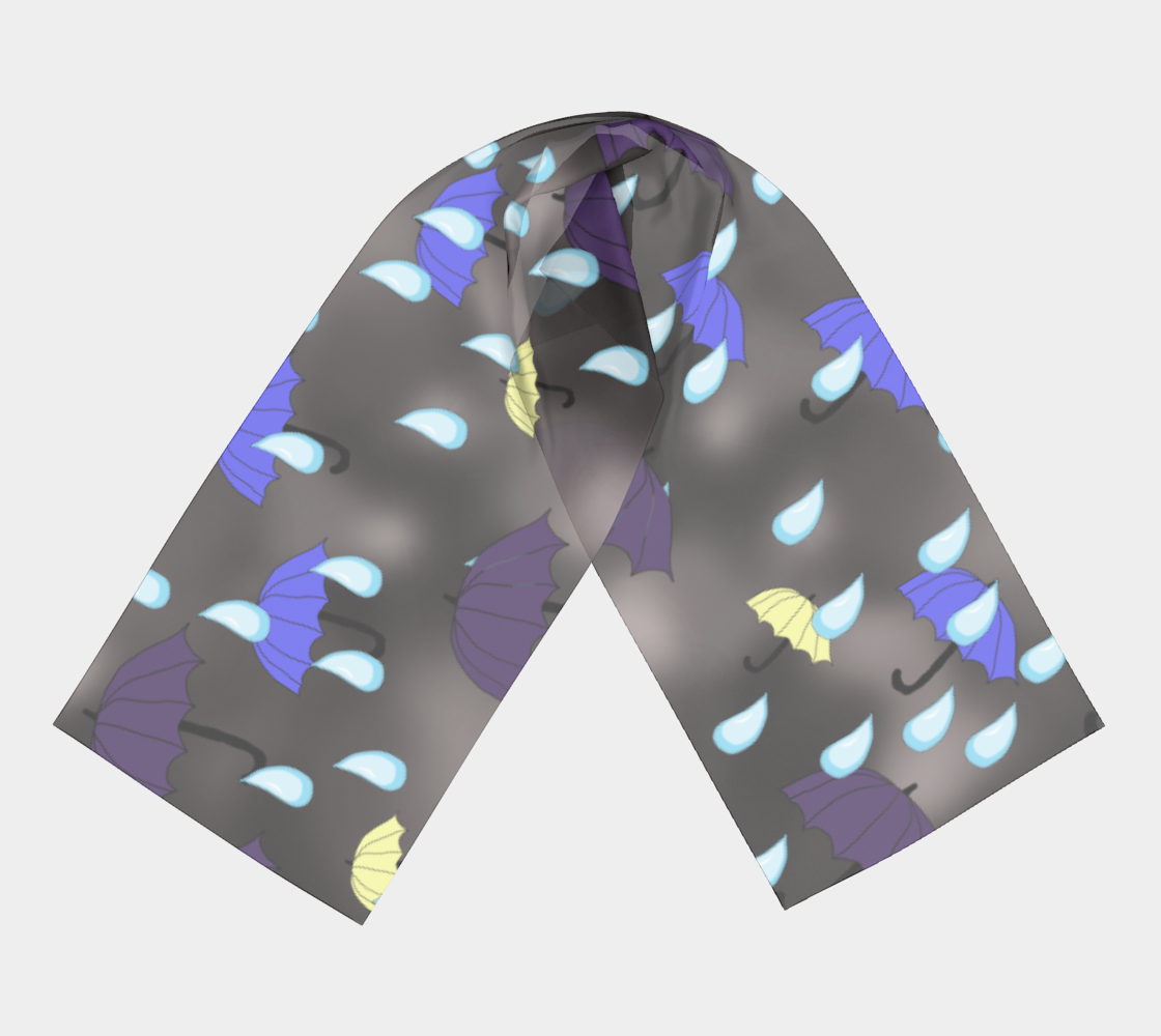 Rain and Umbrellas Long Scarf