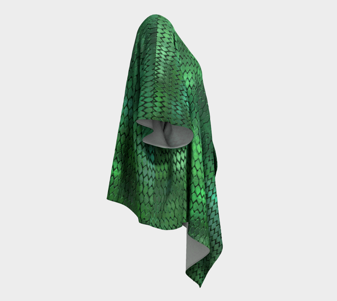 Green Dragon Scales Draped Kimono