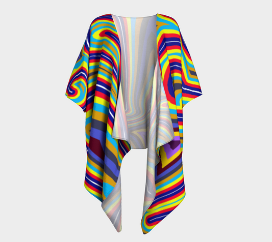 Curly Swirls Draped Kimono
