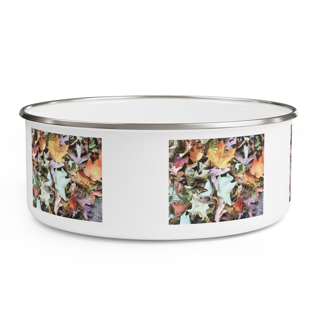 Fall Leaf Pile Enamel Bowl