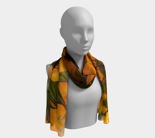 Sunflower Basket Long Scarf