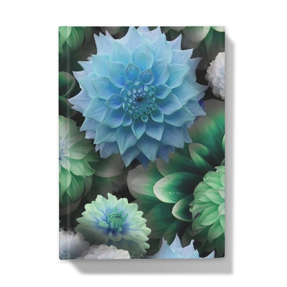 Blue Green Dahlias Hardback Journal