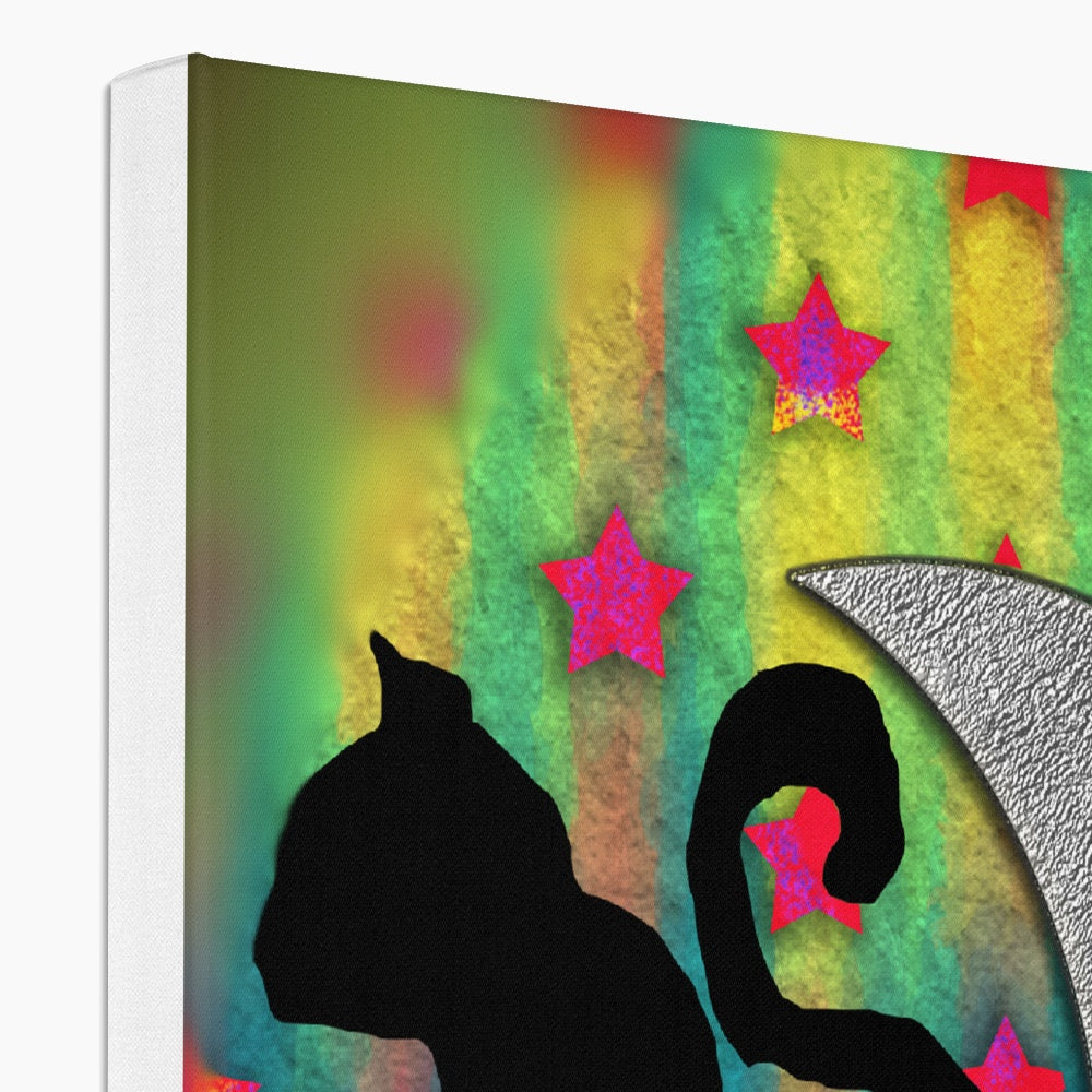 Cat On A Moon Eco Canvas