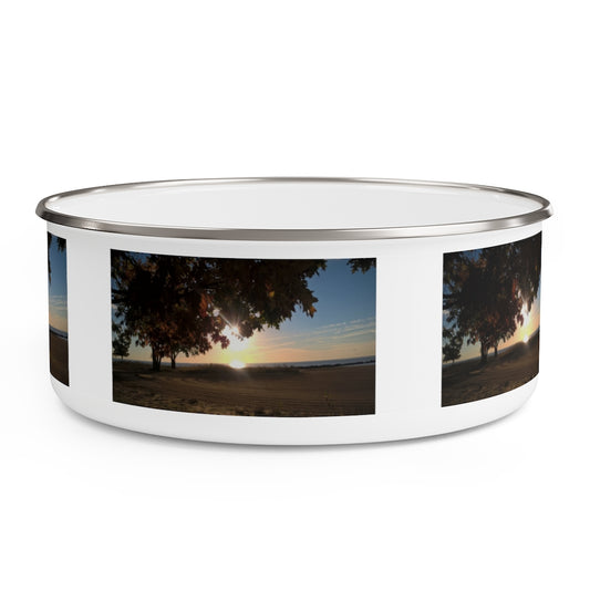 Mid October Sunrise Enamel Bowl