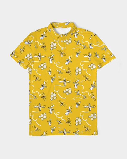 Honey B ees Men's Slim Fit Short Sleeve Polo