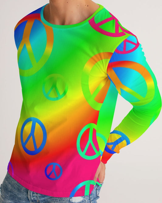 Rainbow Peace Signs Men's Long Sleeve Tee