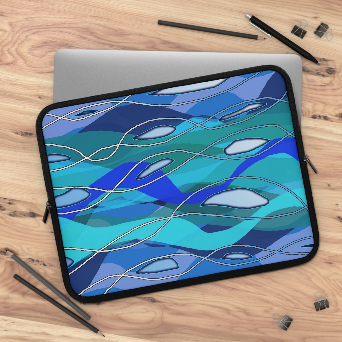 Wavy Blue Laptop Sleeve