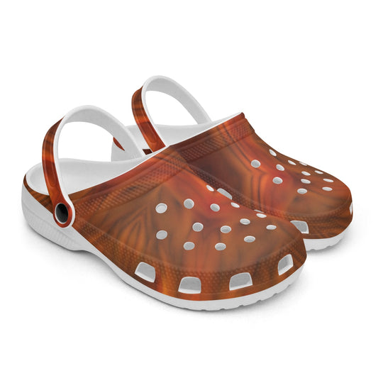 Soft orange Kaleidoscope 413. All Over Printed Clogs