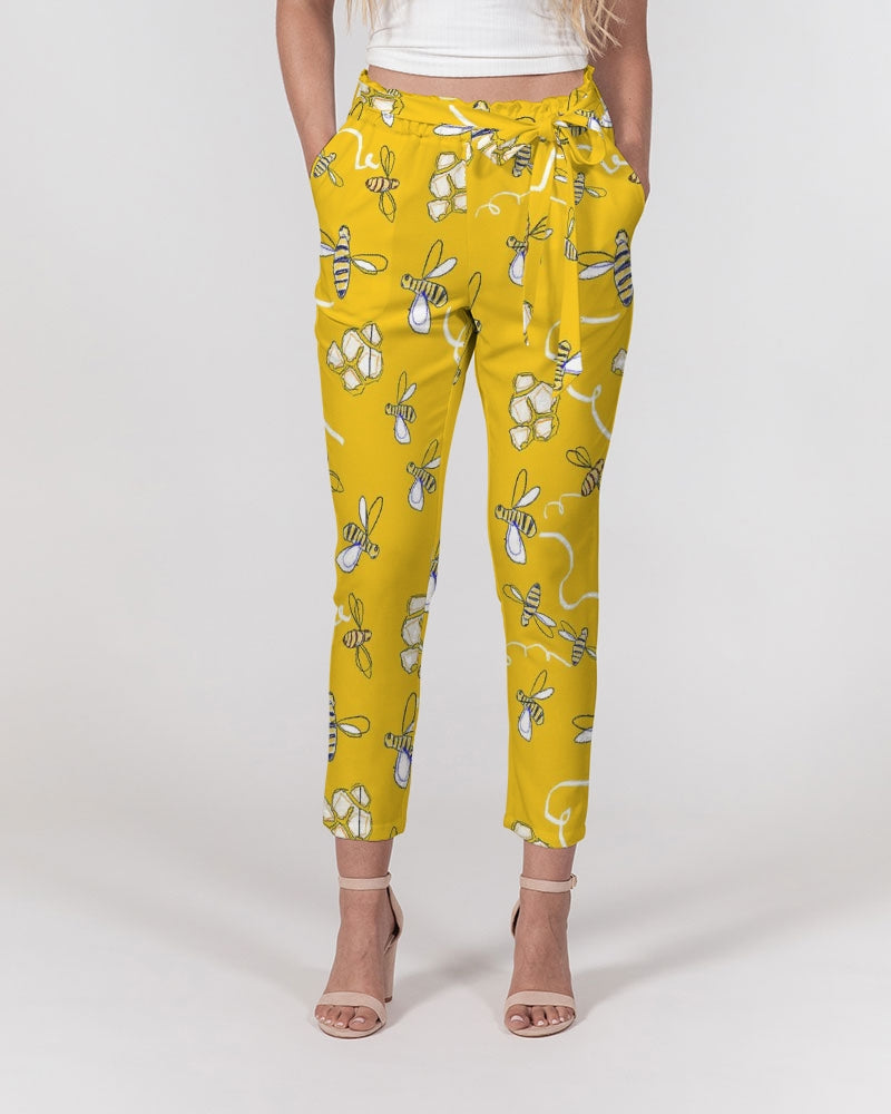 Honey B ees Women's Belted Tapered Pants