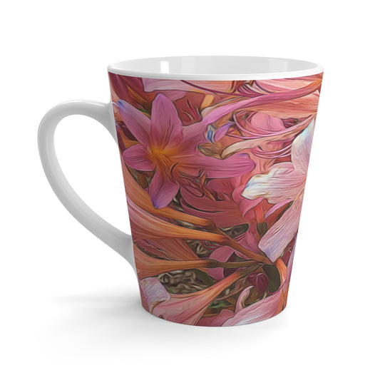Pink Amaryllis Latte Mug